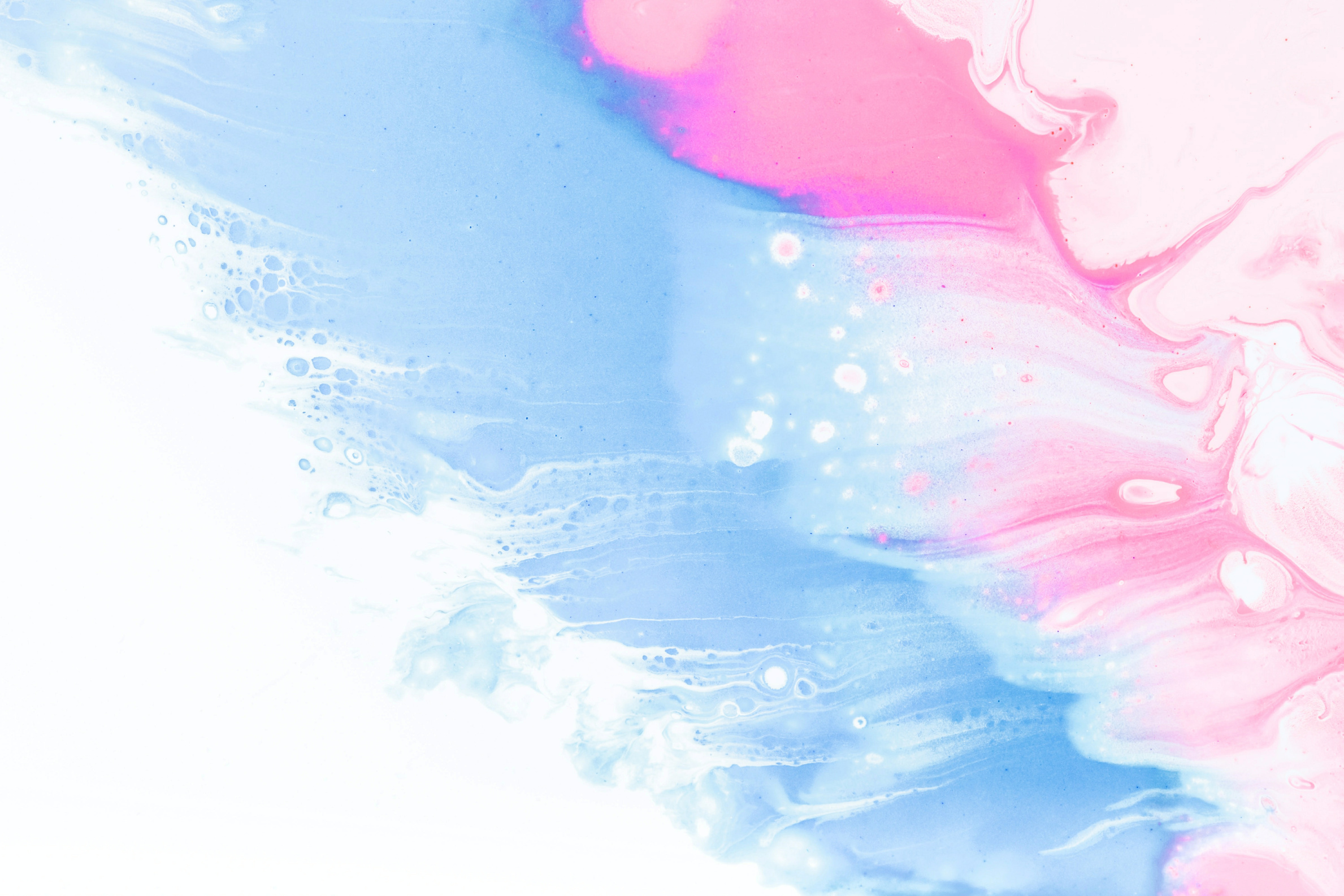White, Blue, and Pink Fluid Art
