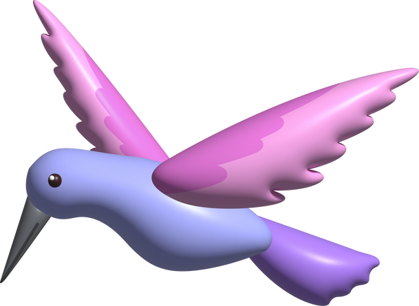 3D Cute Hummingbird